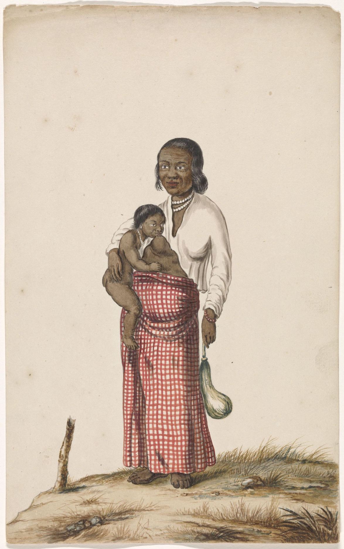Moorish woman with infant and eggplant