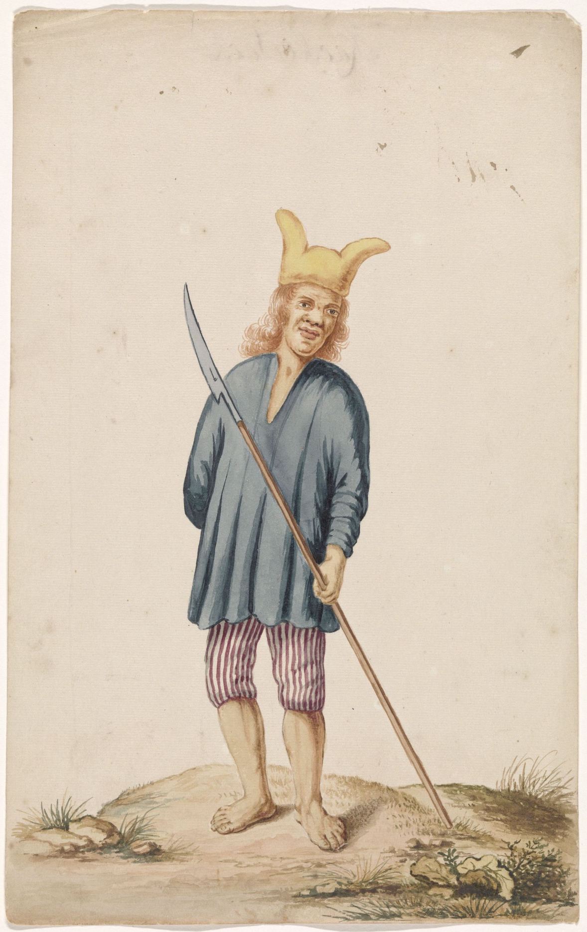 Albino Man with hood and weapon
