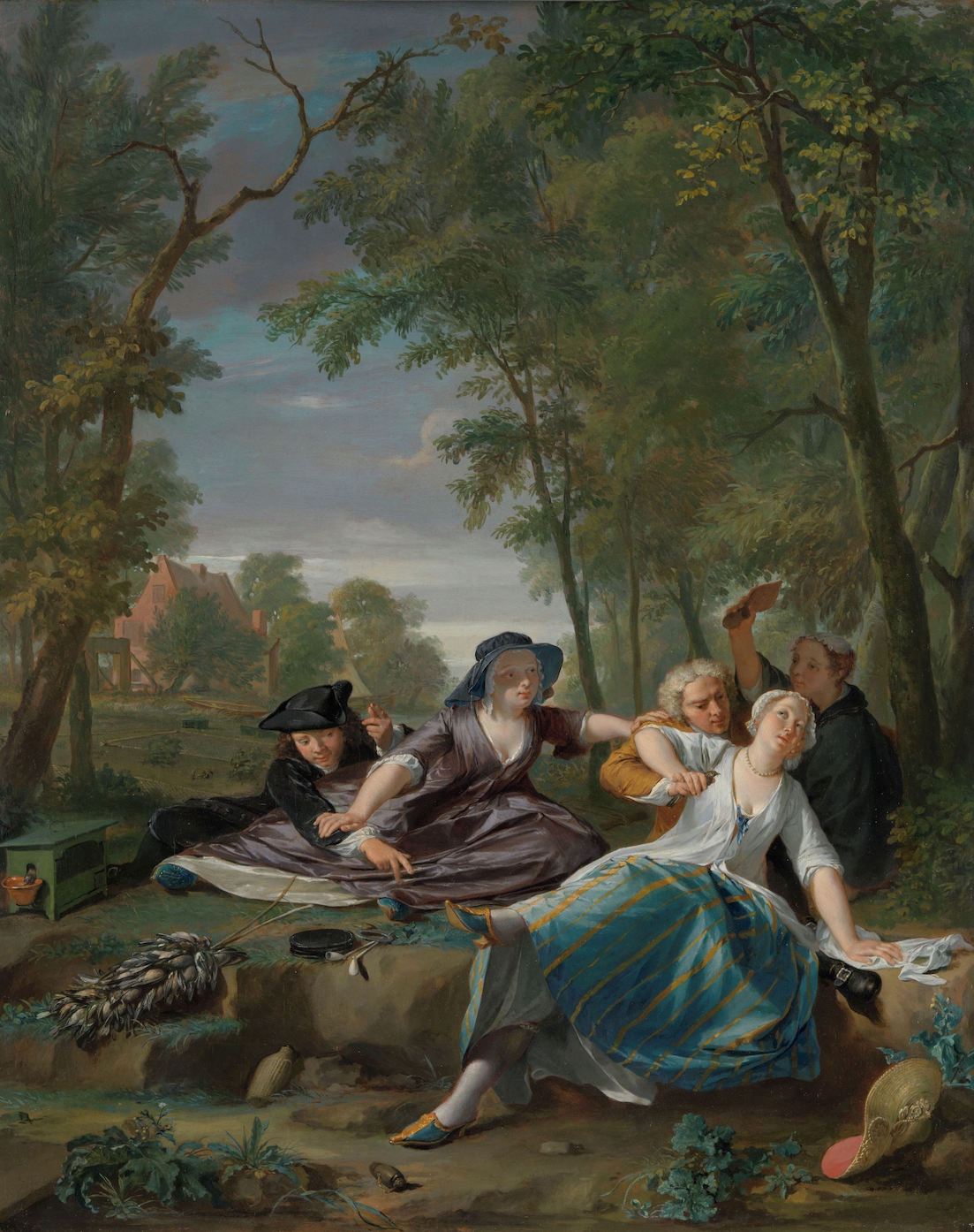 Genre Scene with Elegant Young Couples in a Landscape
