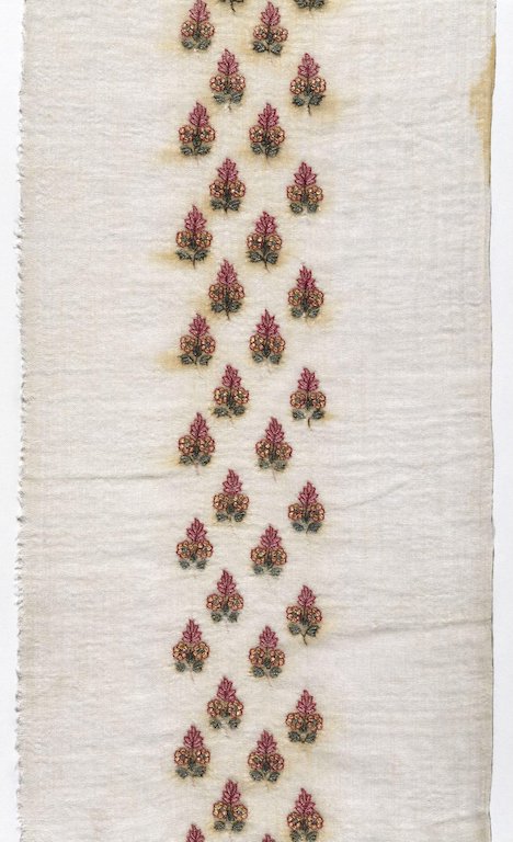 Turban cloth of muslin embroidered with silk