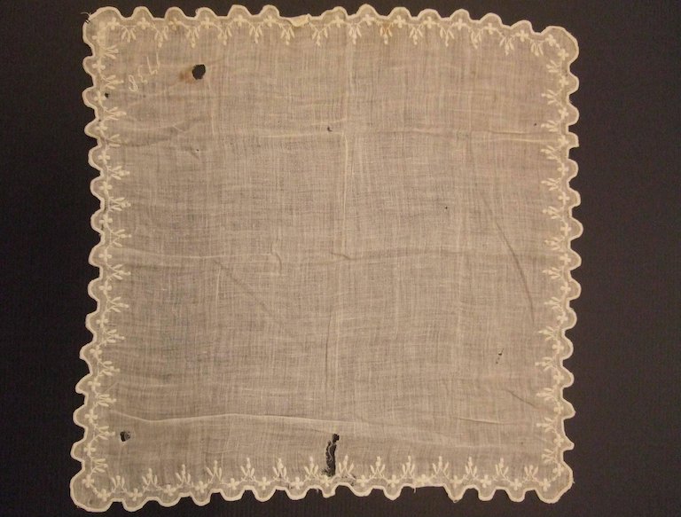 Embroidered cotton muslin handkerchief