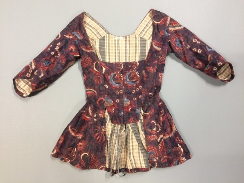 A Woman’s Chintz Jacket with Striped Linen Lining