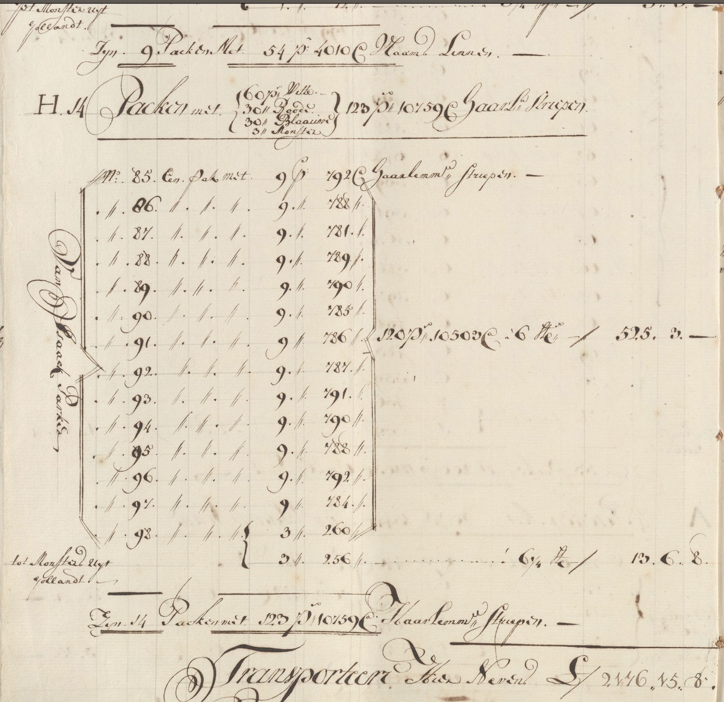Invoice with Haarlem Streepen